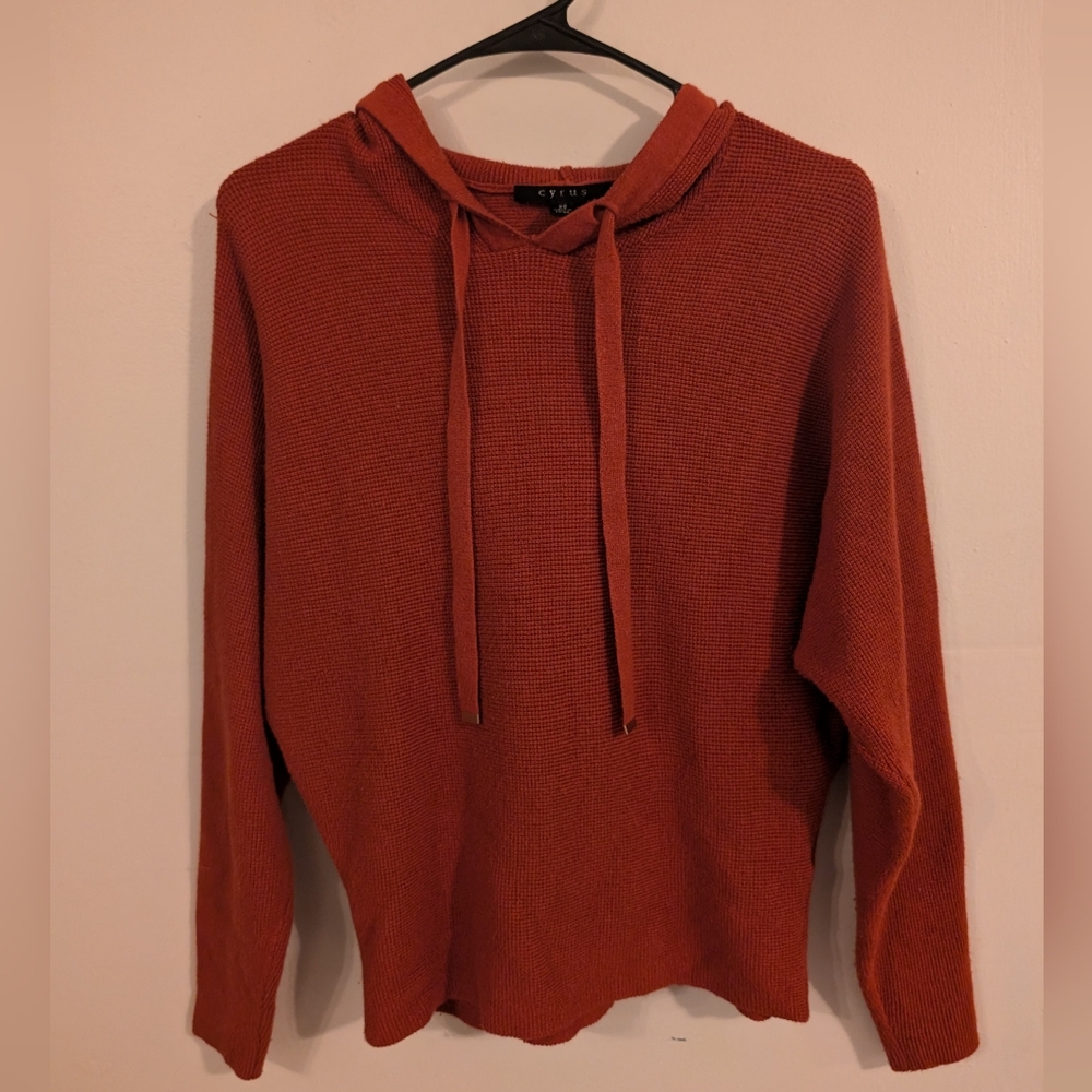 3 For $12 Clearance Cyrus Burnt‎ Orange Hooded Women's Sweater